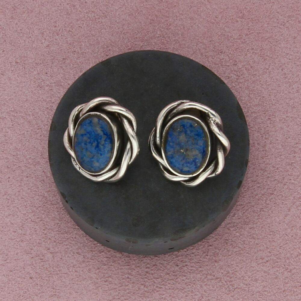 ⚡clearance⚡ sterling silver vintage denim lapis twisted post earrings